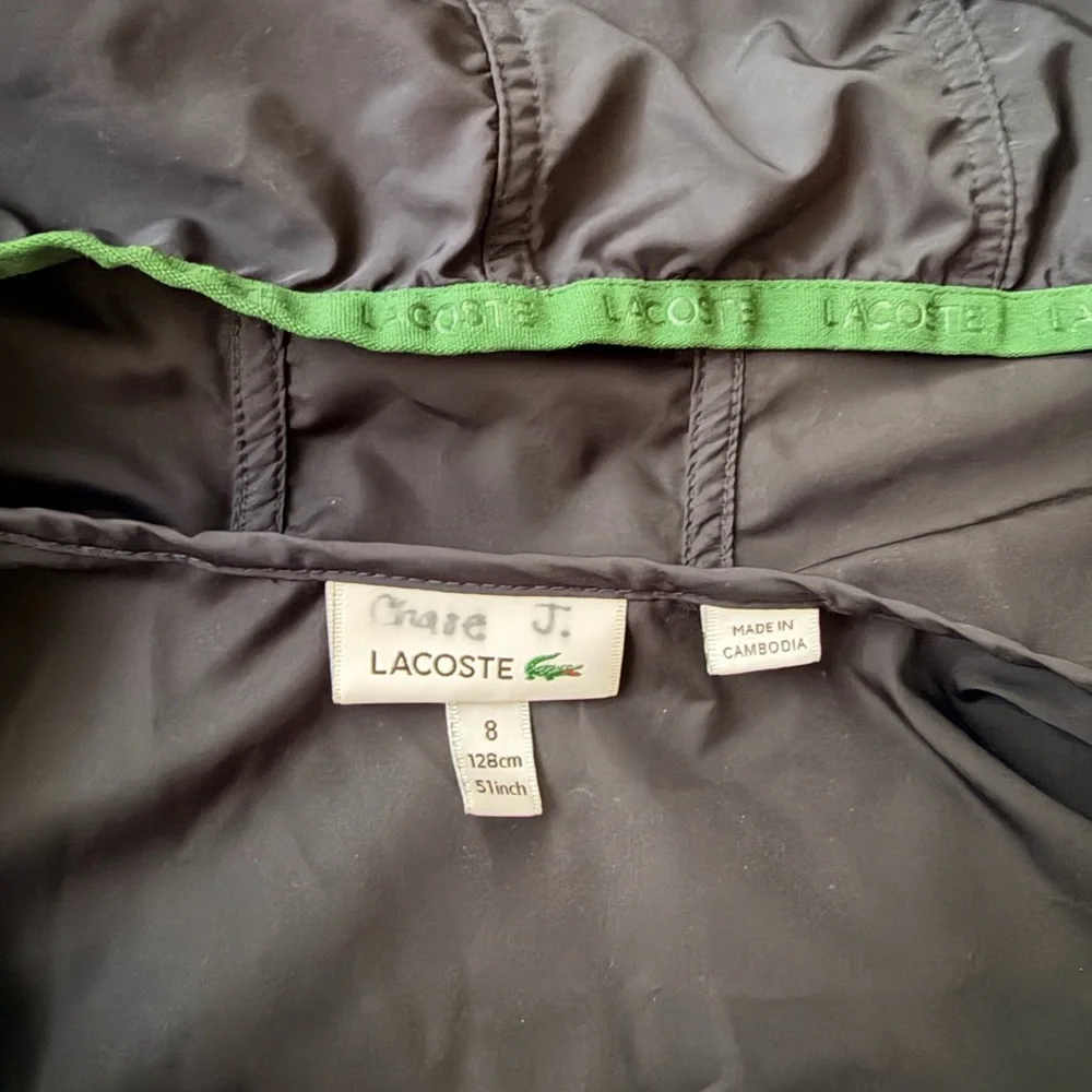 Lacoste Boys Navy and Green Hooded Jacket - Picture 7 of 9